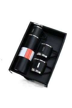 Sızdırmaz Paslanmaz Çelik Vakumlu Hediye Paketli 500ml 3 Bardaklı Termos Seti