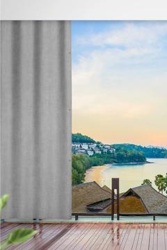 Elit Balkon Perdesi Enxboy Seçenekli Kuşgözlü Balkon Brandası Düz Gri