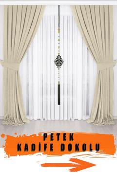 Bej Pileli Kadifemsi Fon Perde Yüksek Kalite Tek Kanat