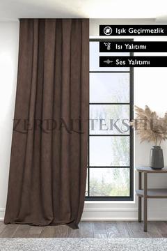 Lüks 1. Sınıf Özel Dikim Kahverengi Blackout Işık Geçirmez Fon Perde Ekstraforlu Karartma Blackout