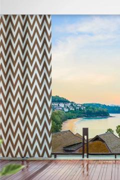 Elit Balkon Perdesi Enxboy Seçenekli Kuşgözlü Balkon Brandası Zikzak Kahve