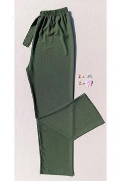 Yazlık Bürümcük Kumaş Beli Lastikli Rahat Kesim Pantolon