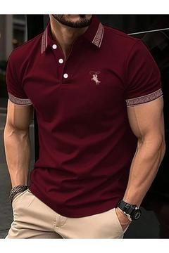 At Nakış Yaka Detaylı Polo Yaka T-shirt