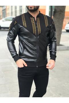 Concept Taşlı Deri Ceket