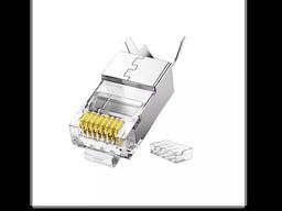 VegGieg Cat7 10 Gigabit Metal RJ45 Ethernet Konnektörü Altın Kaplama Korumalı 25 Adet