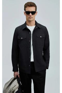 Lufian 111120067 Alex Mevsimlik İnce Yağmurluk Gömlek Erkek Mont SİYAH
