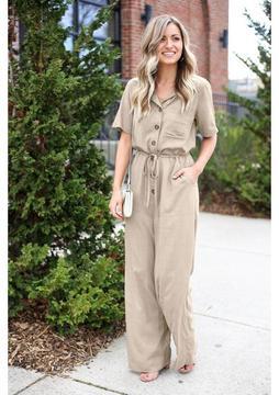 1Tarz Barbora Keten Günlük Tulum LN20EKRU6