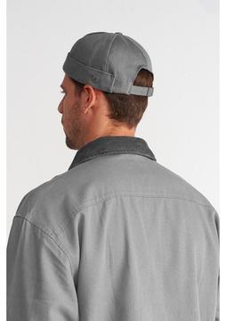 Külah Gri Pamuklu Docker Şapka Cırtlı Sokak Stili Sipersiz Kep