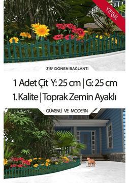 Dekoratif Plastik Bahçe Çiti ve Peyzaj Çiti 1 Adet Çit (Y: 25 cm / G: 25 Cm) Toprak Ayaklı