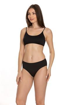 Starinci Toparlayıcı Bikini Takımı İnce Askılı Siyah