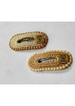 Fashion El Örgüsü Baby Ayıcık Fotoğraflı Çıt Çıt Kız Çocuk Toka