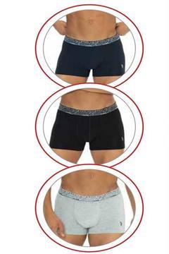 U.s Polo Assn. 80543 Erkek Pamuklu 3'lü Boxer-Siyah&Lacivert&Grimelanj