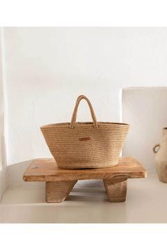 Cesta El Yapımı Pamuklu Natural Hasır Çanta Plaj Gündelik Dekoratif Çanta 26x57cm