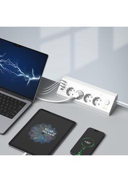 Fulltech Ftr-22 Gece Lambalı Akım Korumalı Çoklu Priz - Beyaz