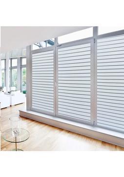 Temiz Pazar Dekoratif Gri Çizgili Kendinden Yapışkanlı Cam Filmi Kumlama Folyosu