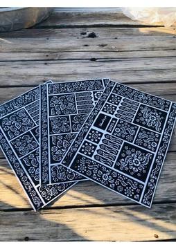 Metler Hint Kınası Için Kolay Desen Sticker Hint Kınası Deseni 3 Adet