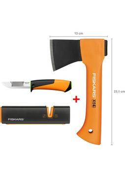 Fiskars Parçalama Baltası Xxs-X5 + Bileyicili Ağır Iş Bıçağı + Balta ve Bıçak Bileyici