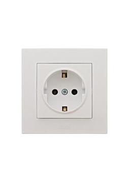 Elbi Neo Beyaz Topraklı Priz Çerçeveli