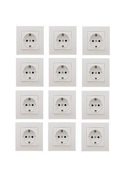 Elbi Neo Beyaz Topraklı Priz Çerçeveli 12 Adet
