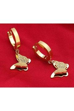 Vizyonova Kadın Altın Çelik Kelebek Küpe