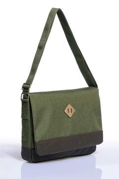 Gk16 Postacı Yatık Çapraz Çanta Yeşil-kahve