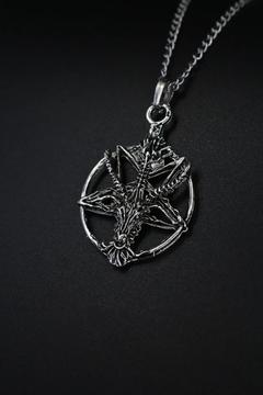 Ters Pentagram Baphomet Keçi Kafası Kolye