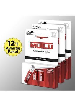 MUTLU Alkalin AAA İnce Kalem Pil, 1,5 V LR03 , 12’li paket