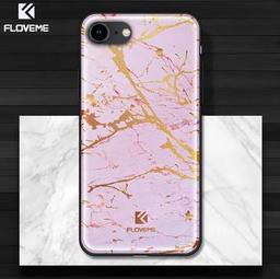 Floveme iPhone SE3-SE2 İPhone 8-7 Kılıf Mermer Desenli Premium Silikon Kılıf