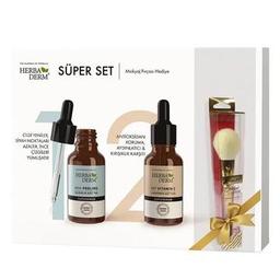 Herbaderm AHA-Peeling Superserum 30ml + Saf Vitamin C Superserum 30ml Makyaj Fırçası Hediye