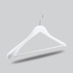 Ahşap Barlı Takım Elbise Ceket Askısı Beyaz