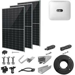 Huawei invertör 5 kW, 12 güneş modülü gümüş çerçeve ve çatı montaj sistemi ile 5 kWp'lik komple PV sistemi