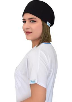 Nur Ortopedi Unisex Düz Siyah Renk Ameliyat Bonesi Hemşire Doktor Saç Bonesi