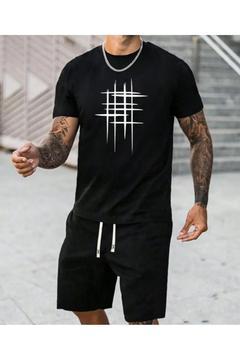 TİŞÖRT ŞORT TAKIM CİZGİLİ BASKILI ERKEK / KADIN