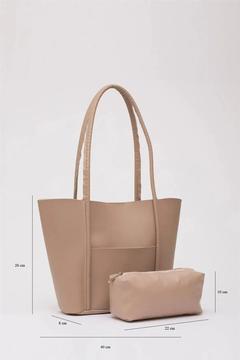 Önü Cepli Çıtçıtlı Makyaj Çantalı Suni Deri Büyük Boy Kol Ve Omuz Çantası