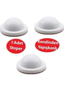 Adilon Silikon Kapı Stoperi Beyaz 3 Adet Tamponu Kendinden Yapışkanlı Beyaz Kapı Kolu Stopu