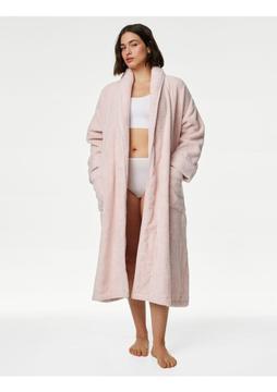 Marks &amp; Spencer Saf Pamuklu Uzun Kollu Havlu Sabahlık