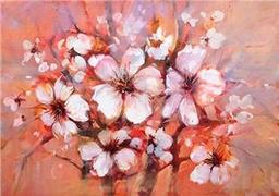 Pembe Çiçekler Armonisi - Kanvas Tablo