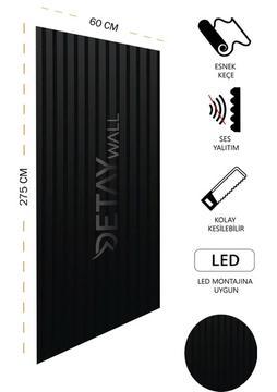 Freehome Mdf Ahşap Akustik Duvar Paneli - 60 x 275 cm - Siyah (4 mm keçe)