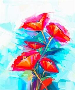 Gelinciklerin Armonisi - Kanvas Tablo