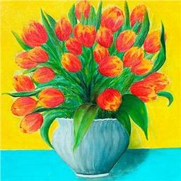 Turuncu Laleler - Kanvas Tablo