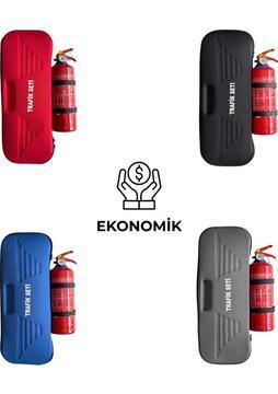 Bilgeden Siyah Ekonomik Eva Trafik Seti ve 1 kg Yangın Tüpü 4 Yıl Etiketli Tüvtürk Onaylı Araç Trafik ve İlk Yardım Seti