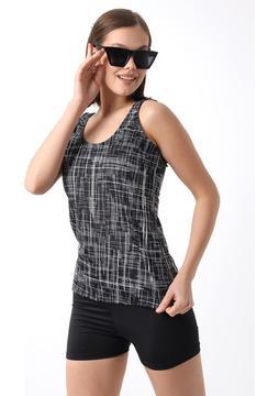 Aykum Tankini Şortlu Desenli Şortu Astarlı