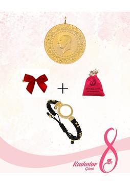 Victoria Gold Çeyrek Altın Eski Tarihli (Kulplu 22 Ayar) (Kadınlar gününe Özel Bileklik Hediye)