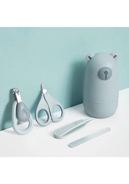 Bizimevde 5 Parça Bebek Çocuk Tırnak Makası Seti Bakım Seti Bebek Törpü Seti Mavi Ayıcık Kutulu