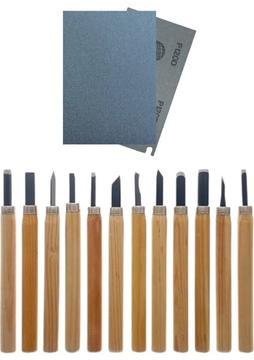 Oyun ve Sanat Ahşap Oyma Başlangıç Seti, Hobi Heykel Ağaç Şekil Verme 12LI Uç Takımı, Zımpara