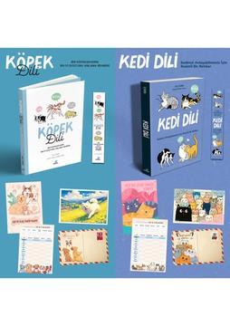 Kedi Dili ve Köpek Dili - Kartpostal - Ayraç - Aşı Takip Kartı - Ikili Set