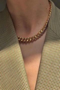 Kadın Altın Kaplama Büyük Boy Kalın Zincir Kolye