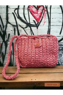 El İşi HandMade Tasarım Örgü Omuz Çantası Gül Kurusu