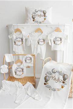 İsme Özel %100 Pamuk Baskılı 11'li Organik Bebek Hastane Çıkışı