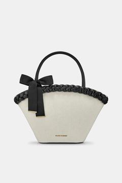 Kadın Kanvas Örgü Detaylı Omuz Çantası - Siyah Tote Bag